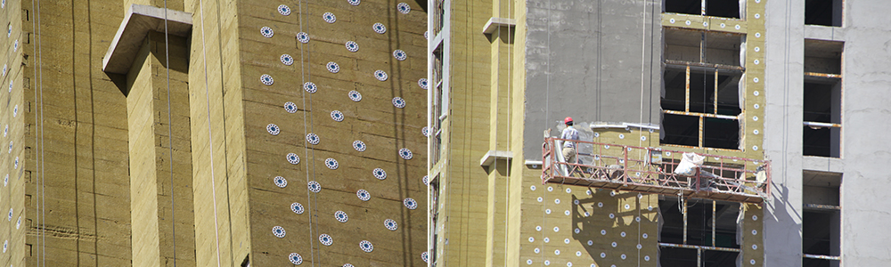 華能中天防火巖棉板施工現場